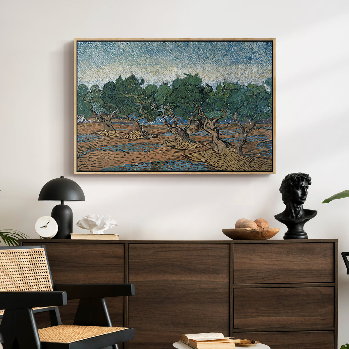 Olive Trees, 1889 - Floater Framed Canvas Print