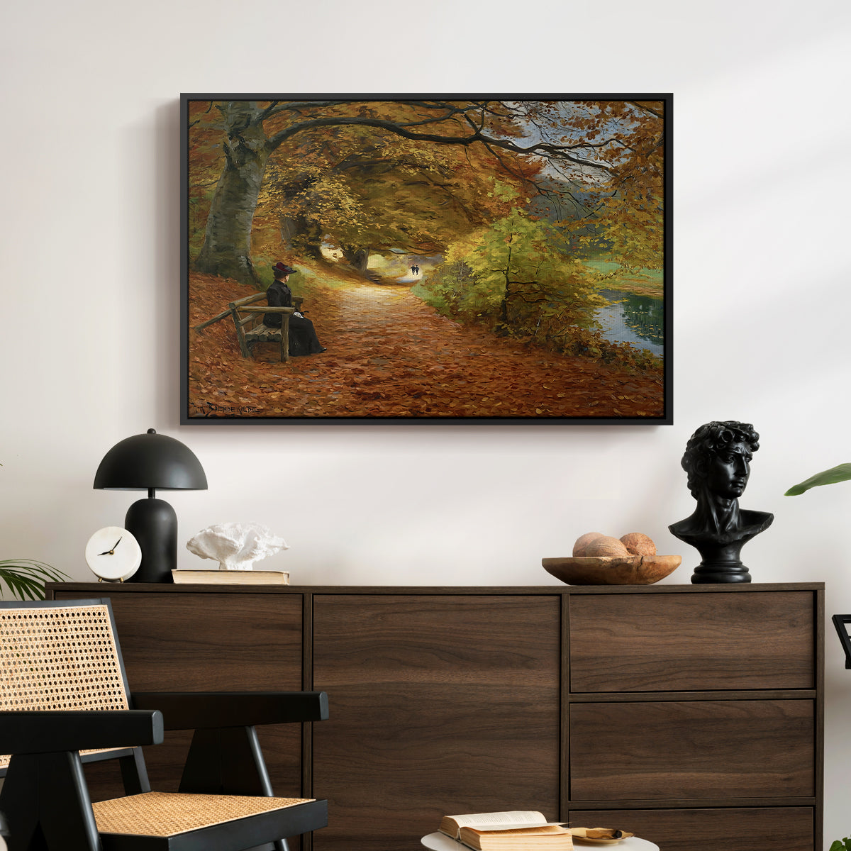 A Wooded Path in Autumn, 1902 - Floater Framed Canvas Print