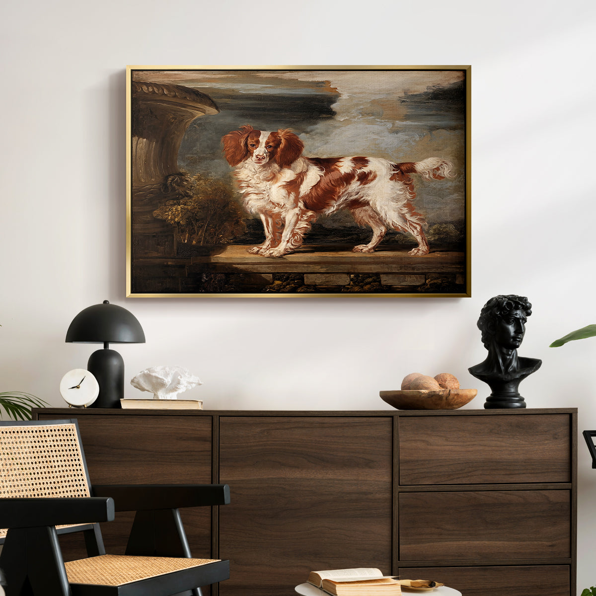 Portrait of Dash, a Favourite Spaniel, Property of Lady Frances Vane-Tempest, 1819 - Floater Framed Canvas Print