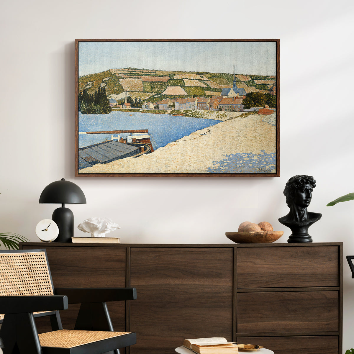 The Riverbank, Les Andelys, 1886 - Floater Framed Canvas Print