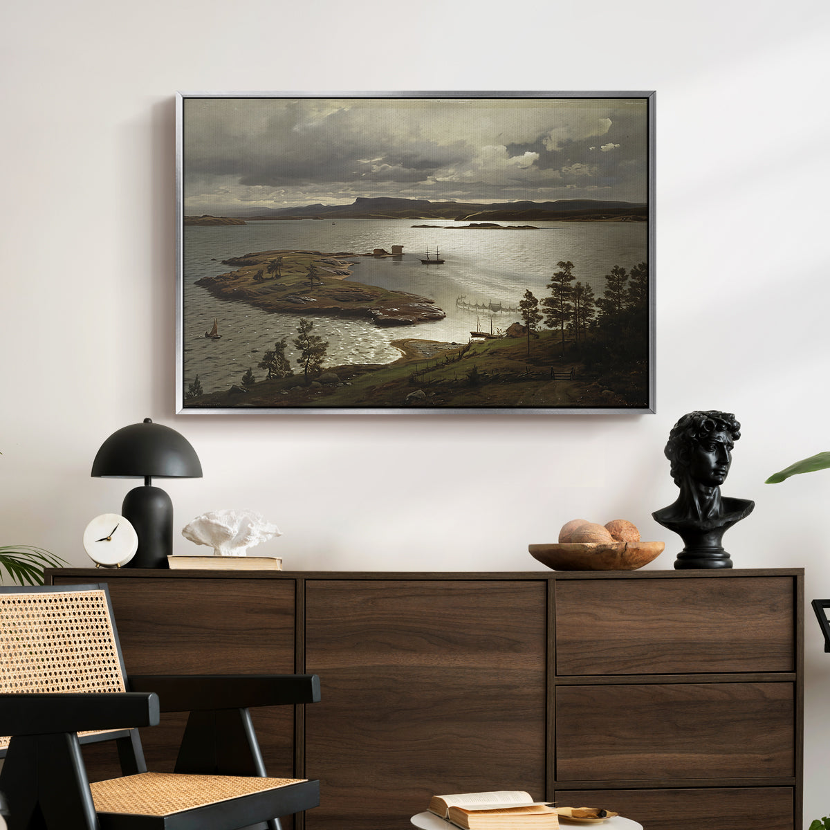 The Fjord at Sandviken (Sandviksfjorden), 1879 - Floater Framed Canvas Print