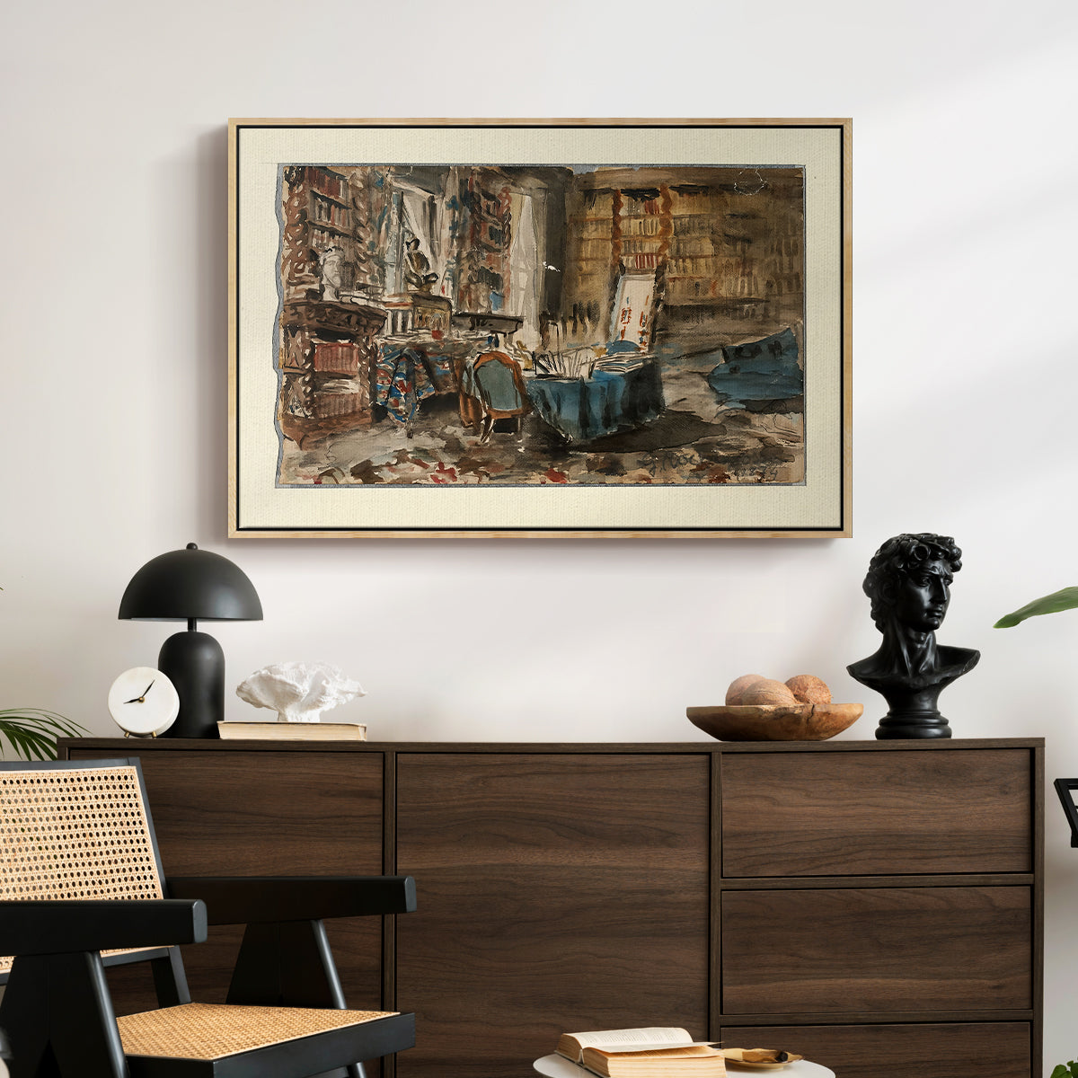 Cabinet de Flaubert à Croisset, 1874 - Floater Framed Canvas Print