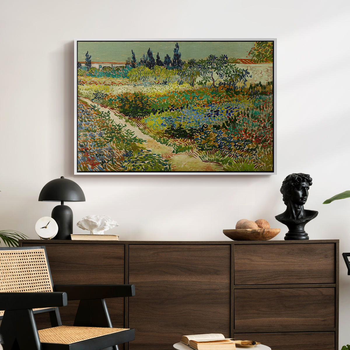Garden at Arles, 1888 - Floater Framed Canvas Print