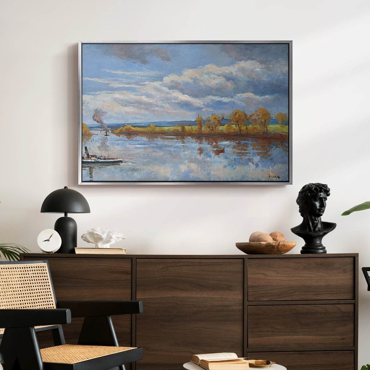 The Banks of the River Seine, 1893 - Floater Framed Canvas Print