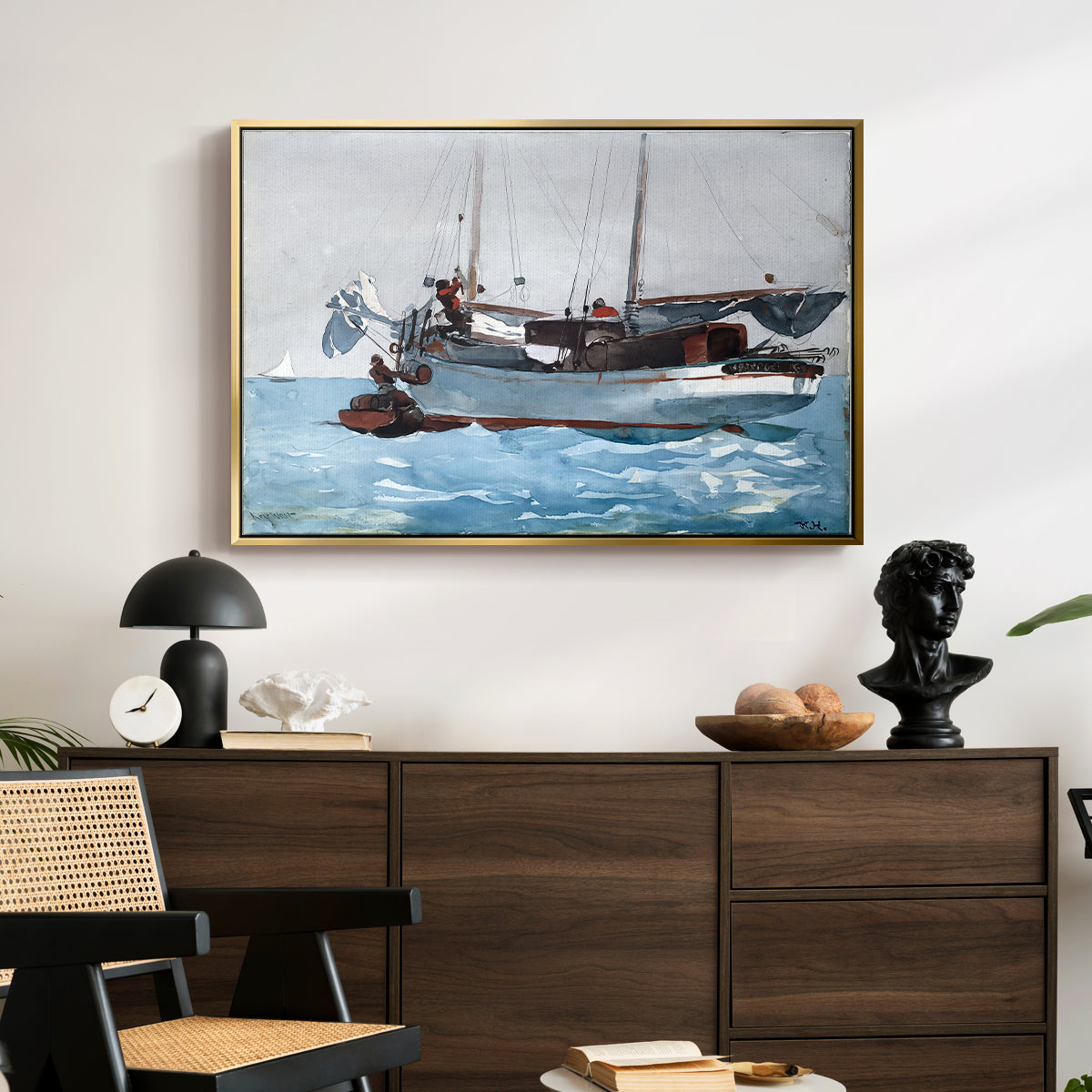 Taking on Wet Provisions, 1903 - Floater Framed Canvas Print