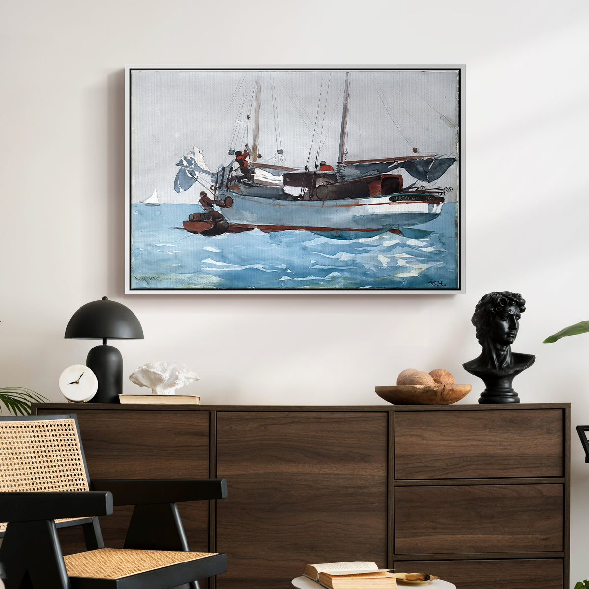 Taking on Wet Provisions, 1903 - Floater Framed Canvas Print