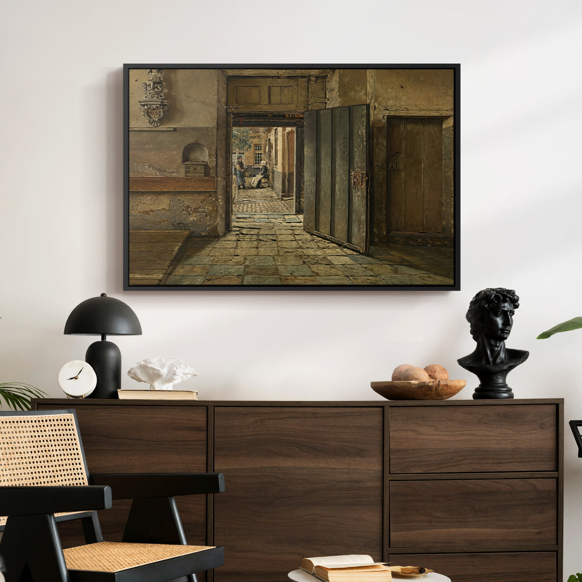 The Conversation, 1884 - Floater Framed Canvas Print