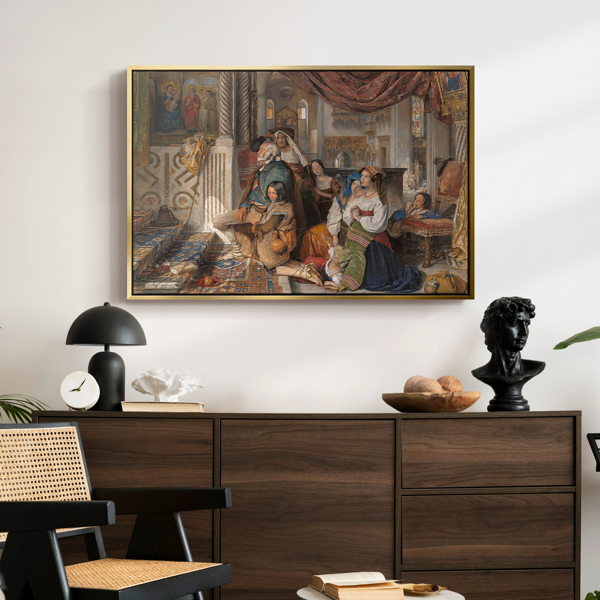 Roman Pilgrims, 1854 - Floater Framed Canvas Print