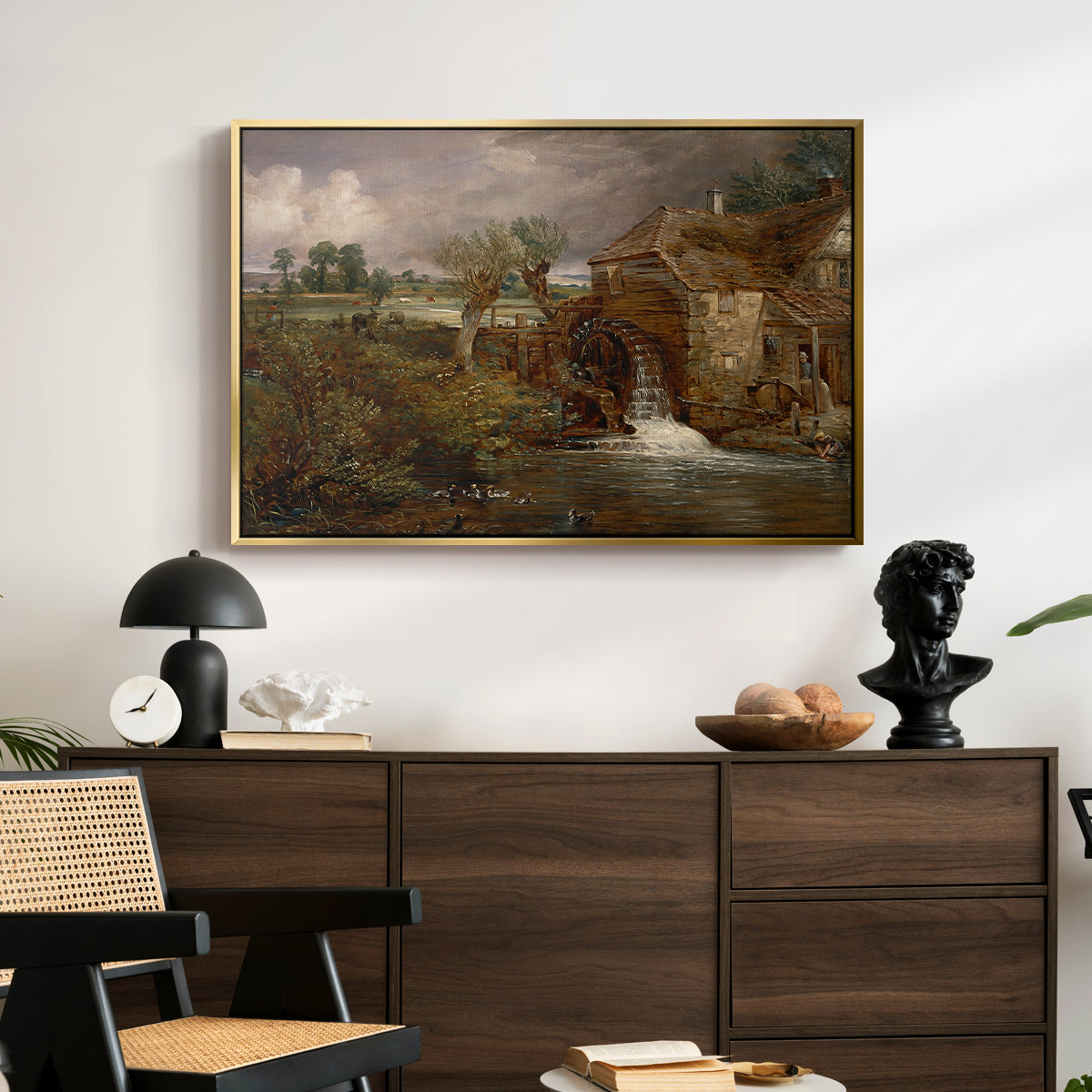 Parham Mill, Gillingham, 1826 - Floater Framed Canvas Print