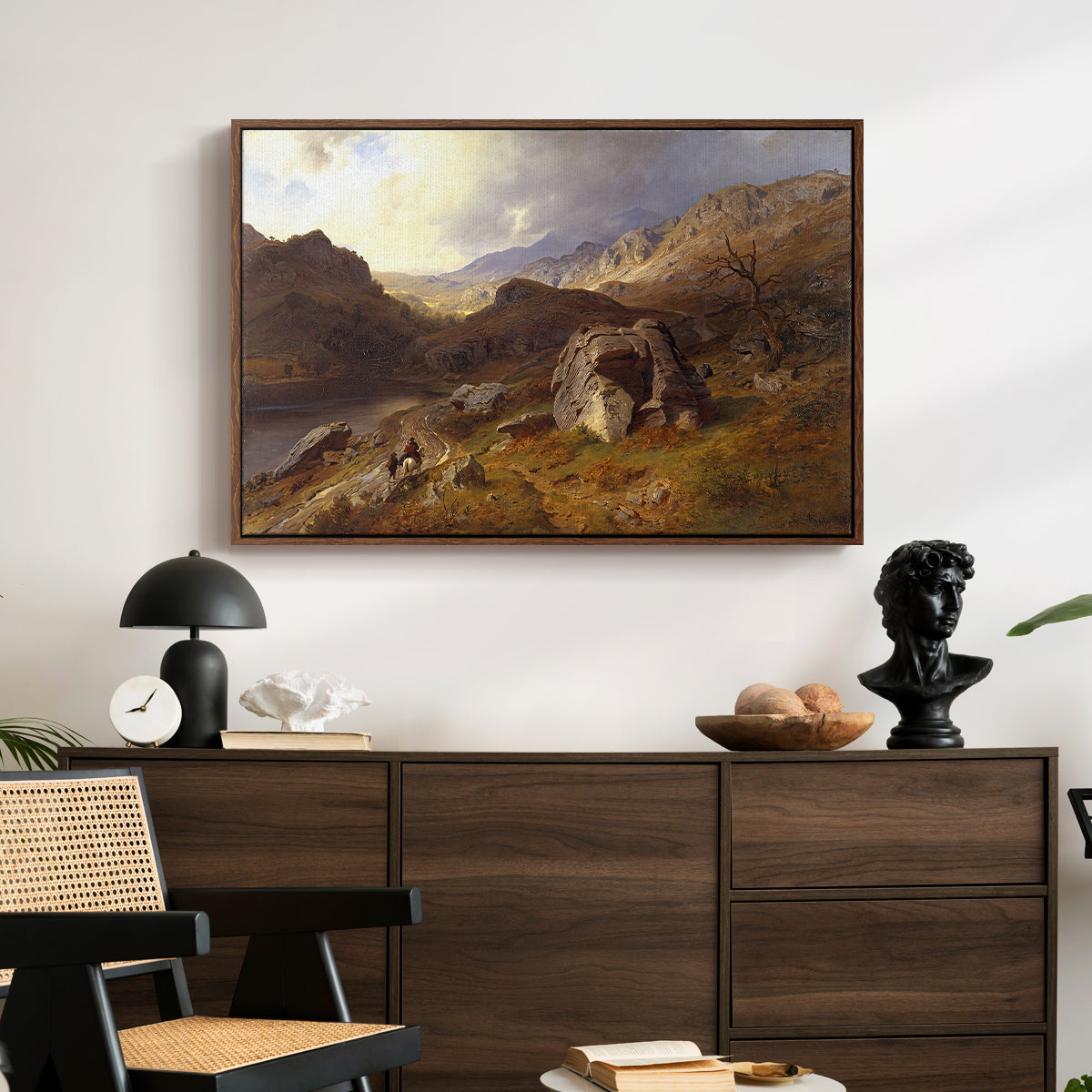 Lledr Valley in Wales, 1864 - Floater Framed Canvas Print