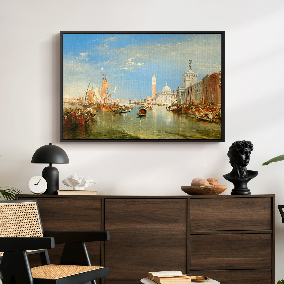 Venice: The Dogana and San Giorgio Maggiore, 1834 - Floater Framed Canvas Print