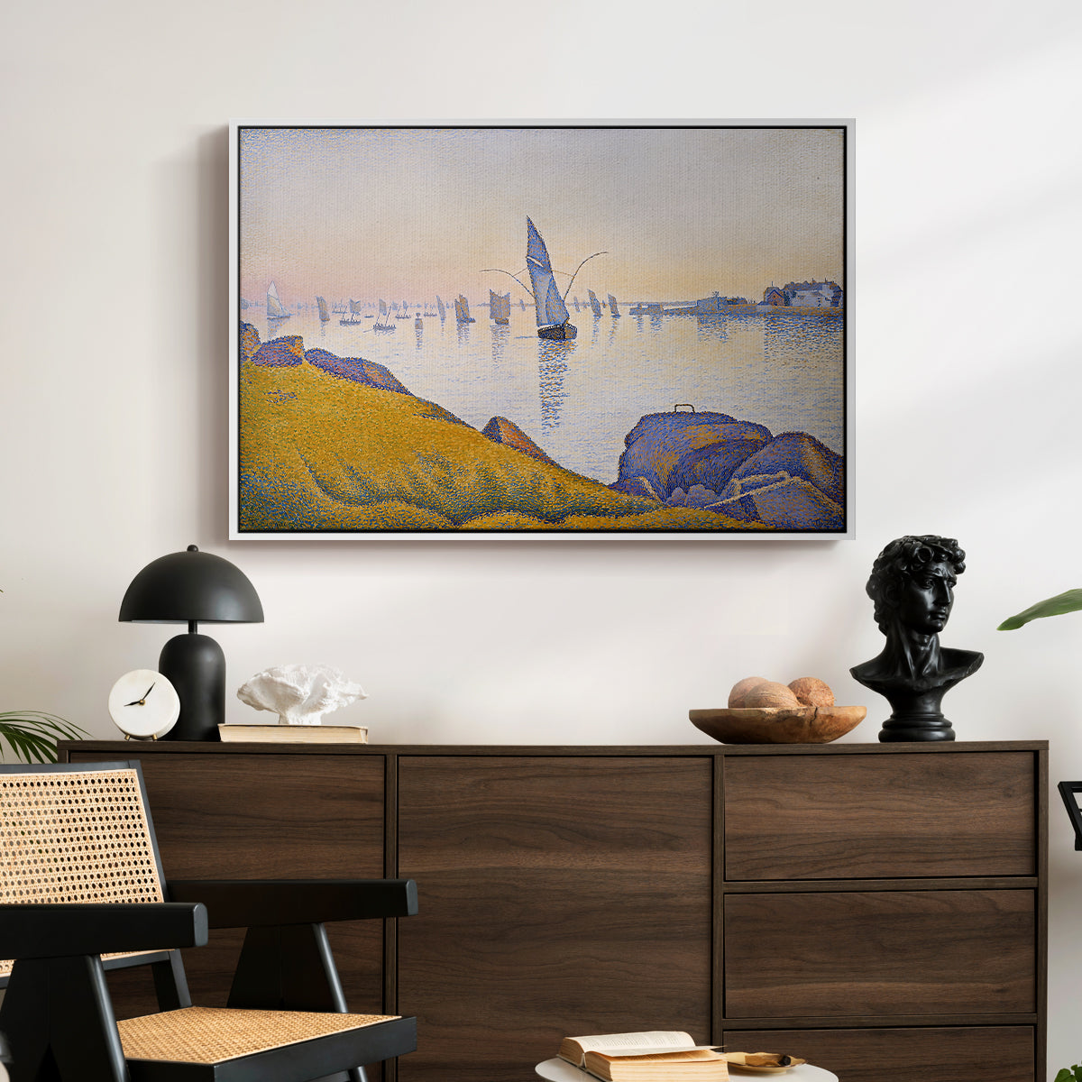 Evening Calm, Concarneau, Opus 220, 1891 - Floater Framed Canvas Print