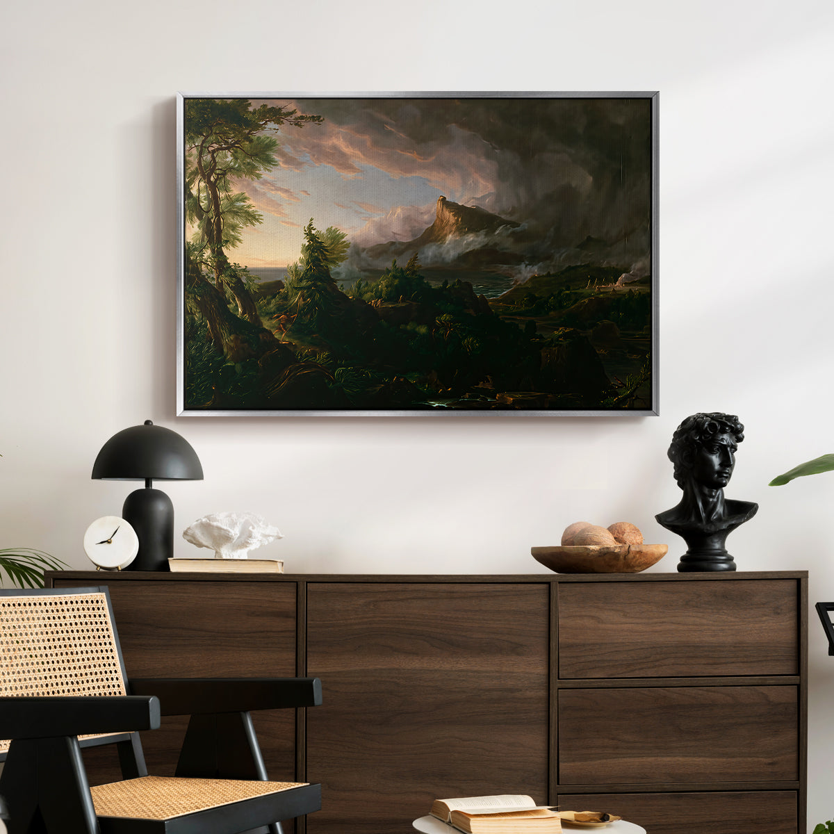 The Course of Empire: The Savage State, 1834 - Floater Framed Canvas Print