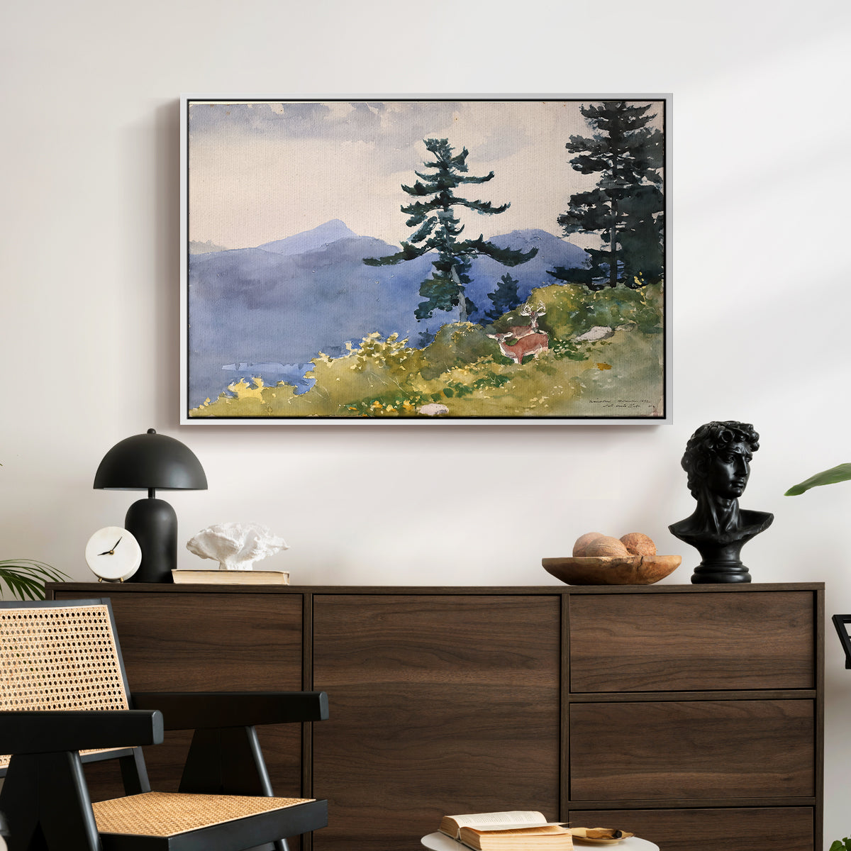 North Woods Club, Adirondacks, 1892 - Floater Framed Canvas Print
