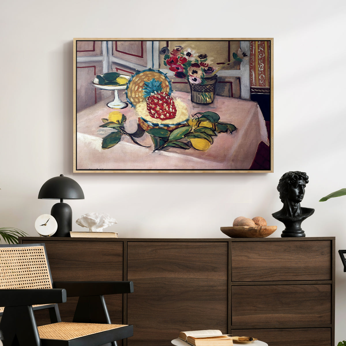 Still Life with Pineapple and Lemons, 1925 - Floater Framed Canvas Print