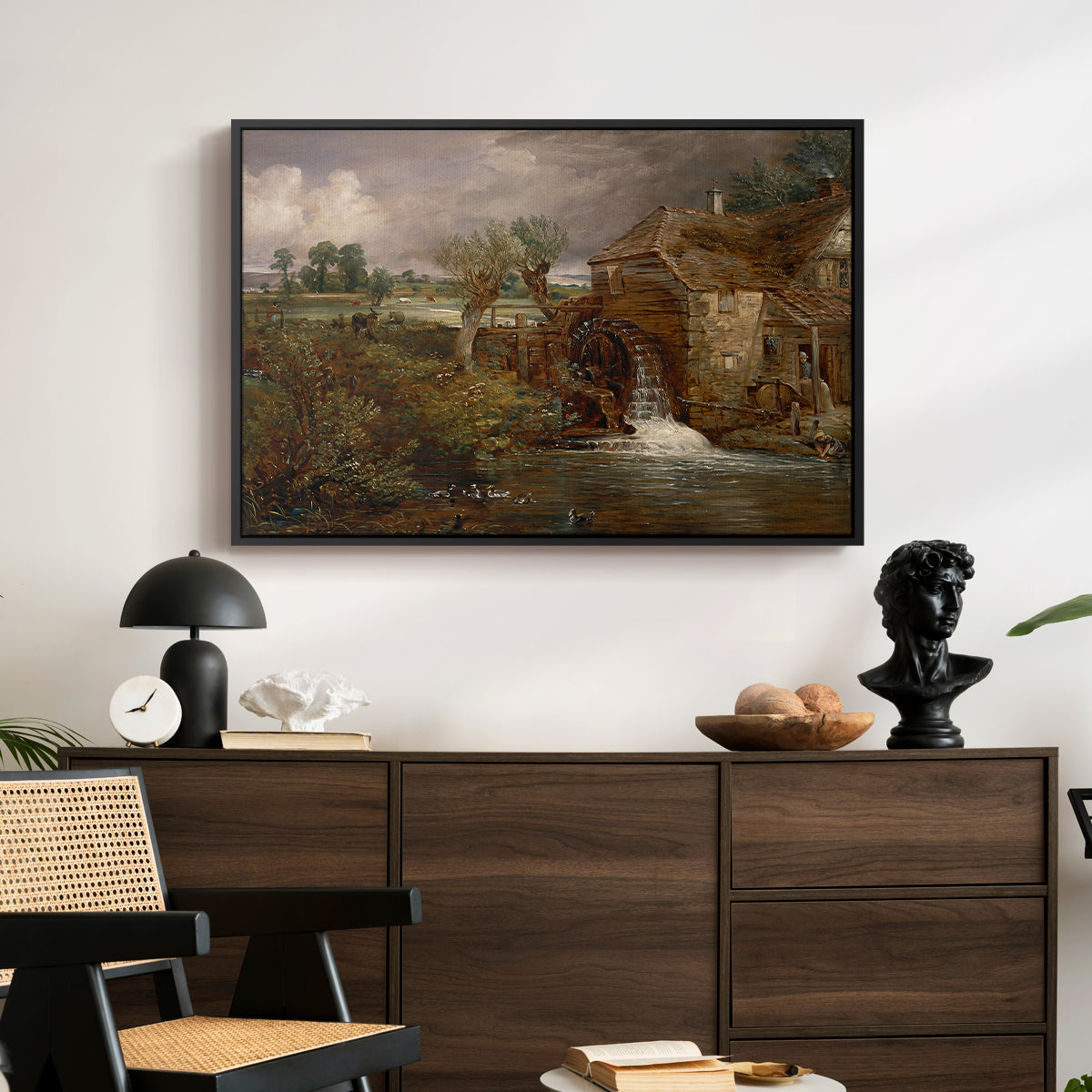 Parham Mill, Gillingham, 1826 - Floater Framed Canvas Print