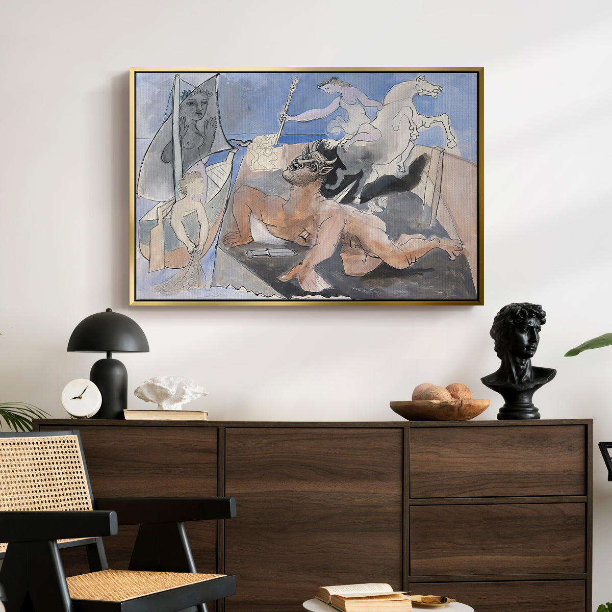 Composition with Minotaur, 1936 - Floater Framed Canvas Print