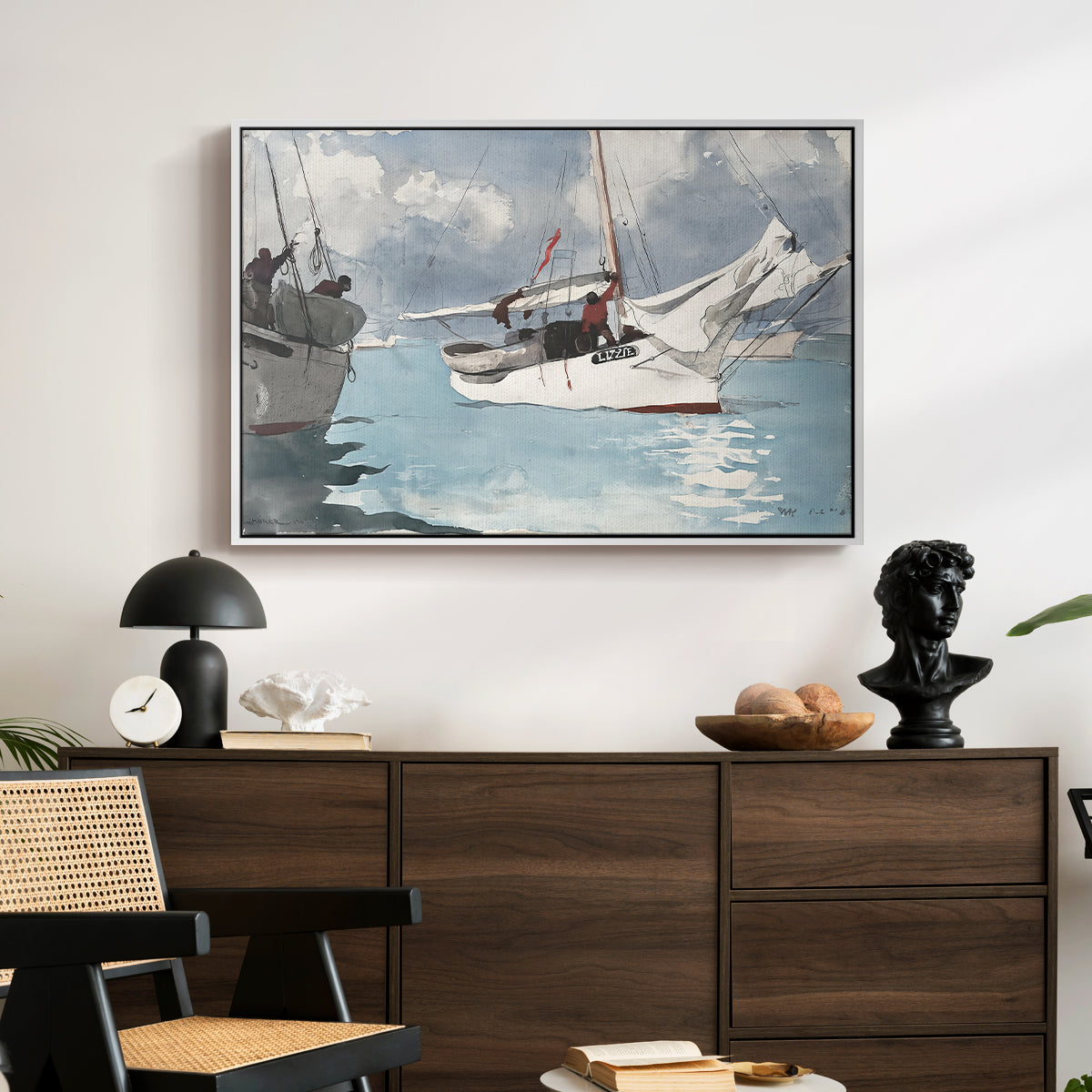 Fishing Boats, Key West, 1903 - Floater Framed Canvas Print