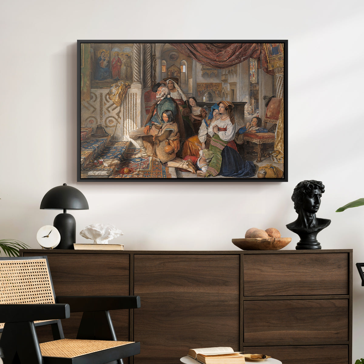 Roman Pilgrims, 1854 - Floater Framed Canvas Print