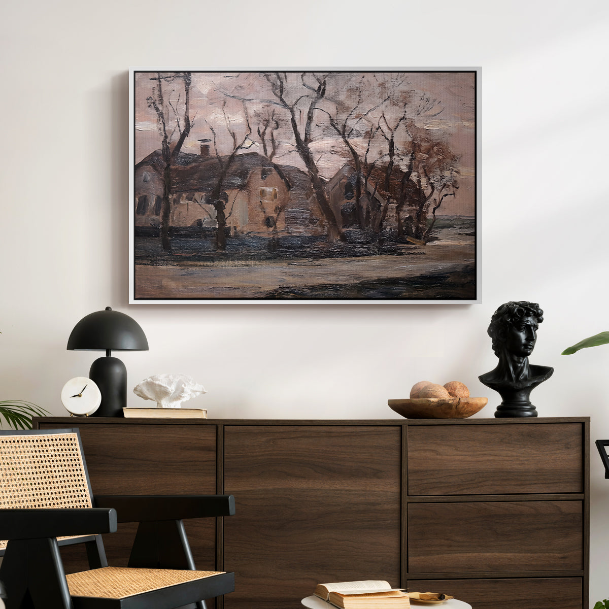 Farm near Duivendrecht in the Evening, c. 1905 - Floater Framed Canvas Print