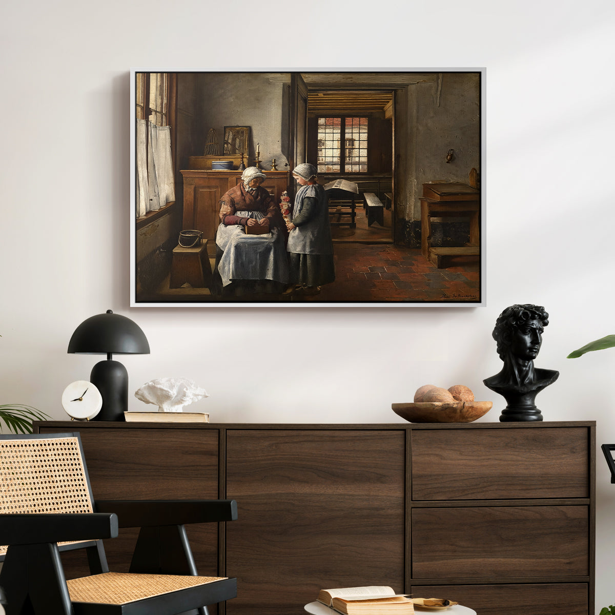 Grandmother's Feast, 1873 - Floater Framed Canvas Print