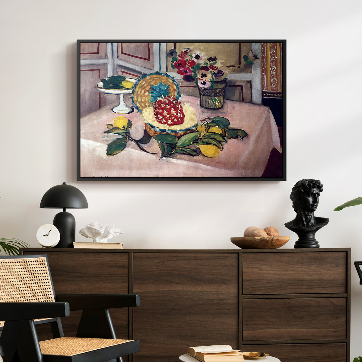 Still Life with Pineapple and Lemons, 1925 - Floater Framed Canvas Print