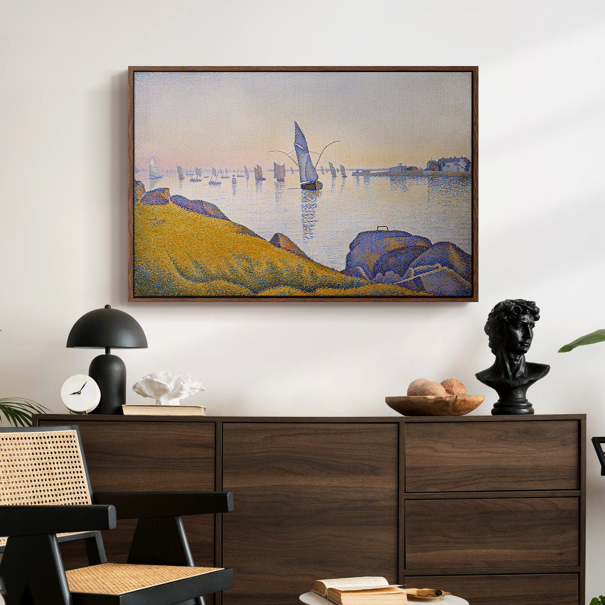 Evening Calm, Concarneau, Opus 220, 1891 - Floater Framed Canvas Print