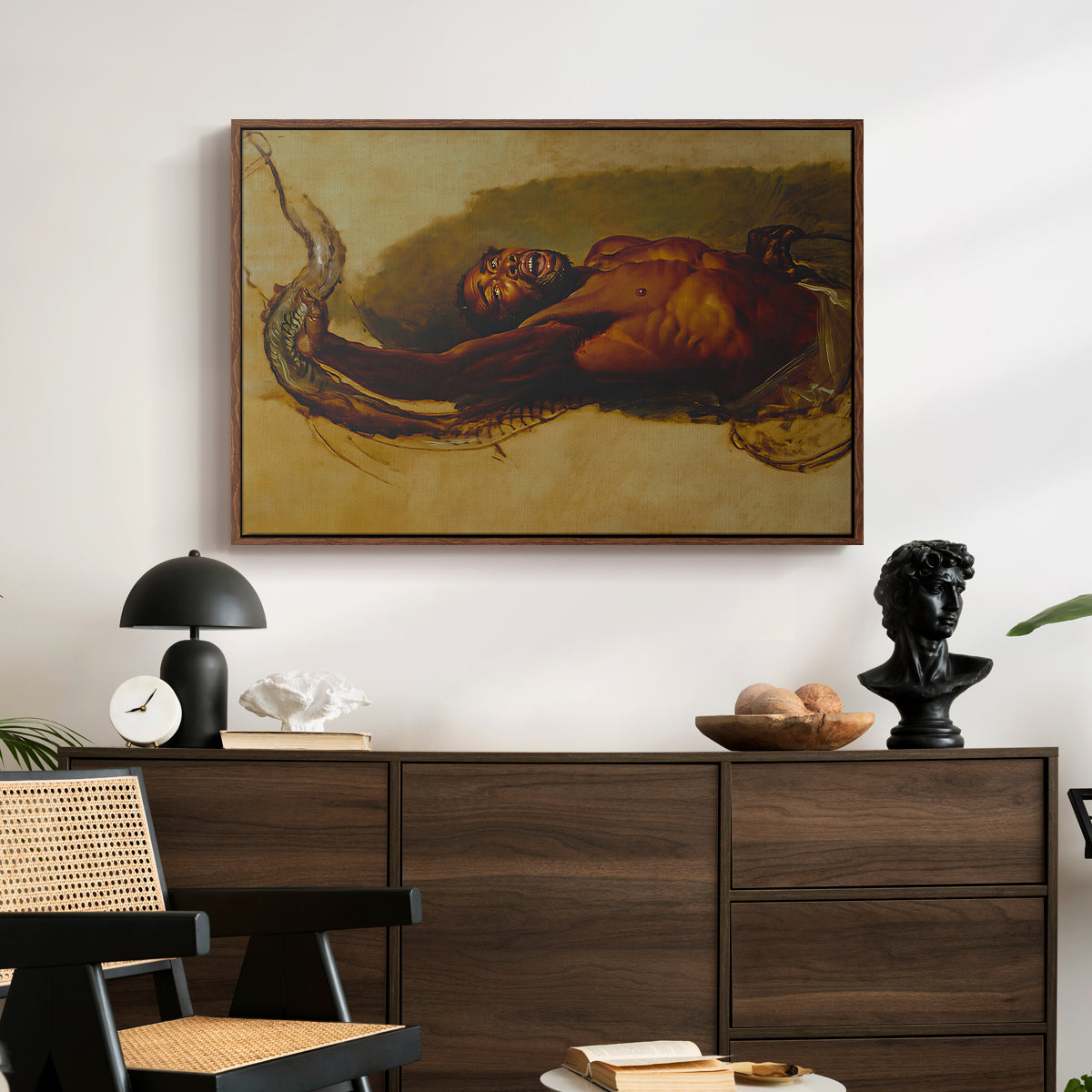 Man Struggling with a Boa Constrictor, c. 1803 - Floater Framed Canvas Print