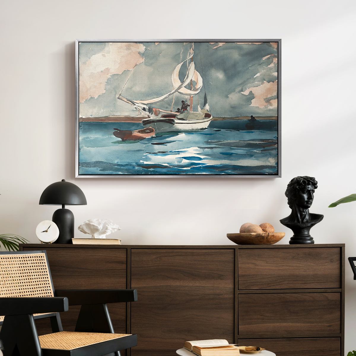 Sloop, Nassau, 1899 - Floater Framed Canvas Print