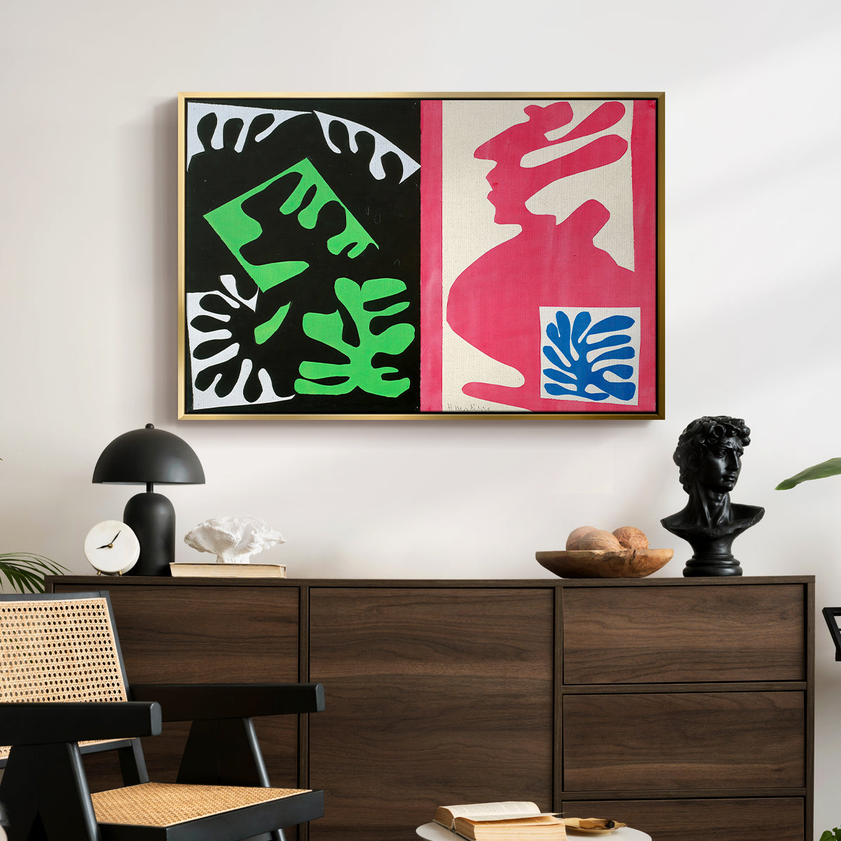 Composition, Black and Red, from Jazz, 1947 - Floater Framed Canvas Print