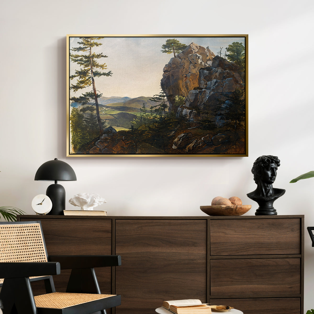 Landscape with the Balbersteine near Miesenbach, 1839 - Floater Framed Canvas Print