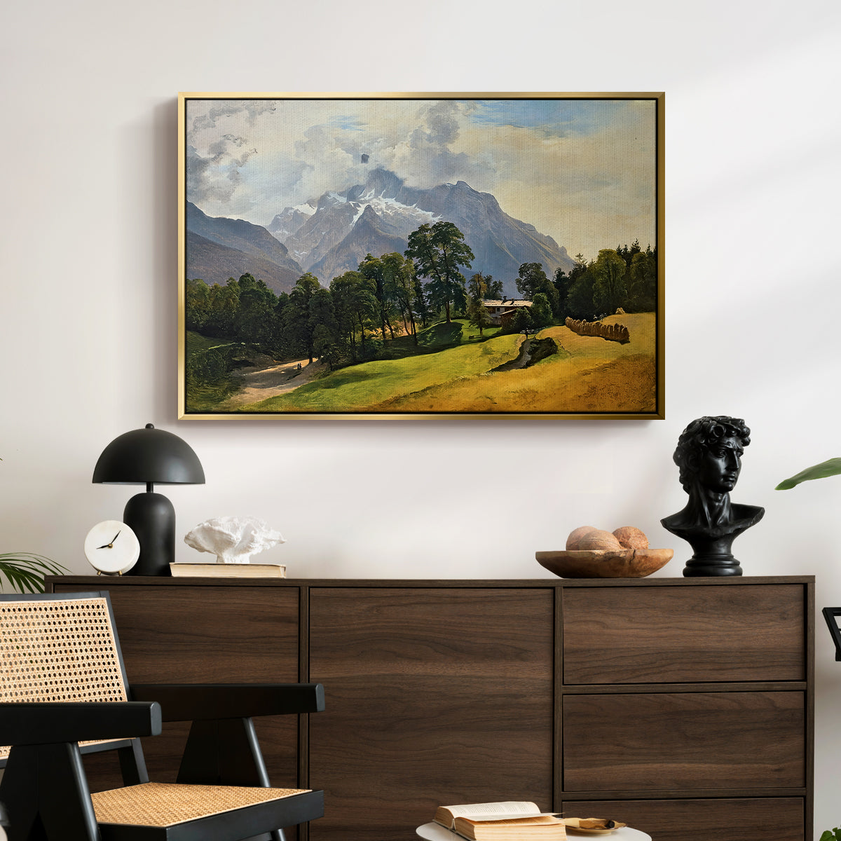 Mountains in Berchtesgaden - Floater Framed Canvas Print