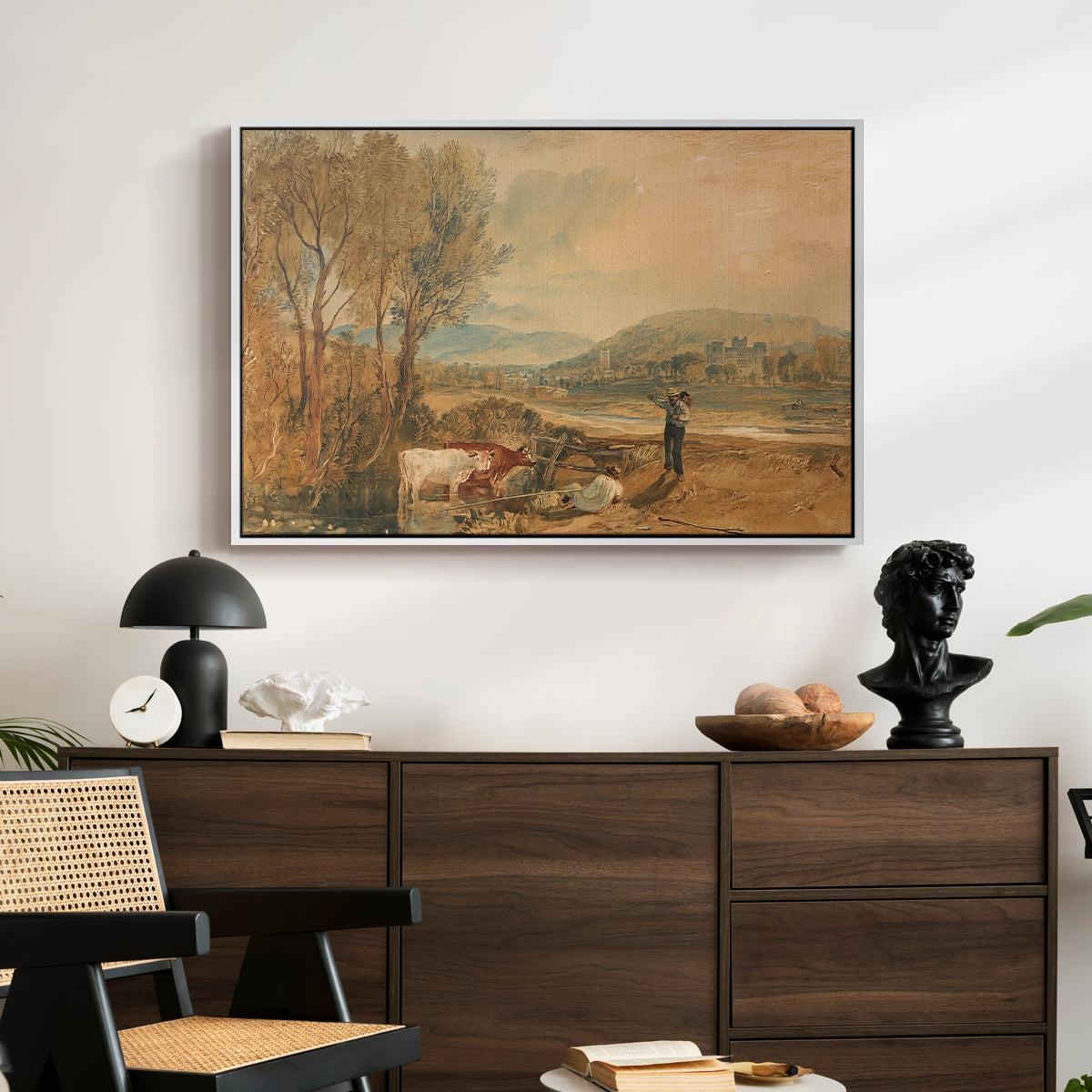 Lulworth Castle, Dorset, c. 1820 - Floater Framed Canvas Print