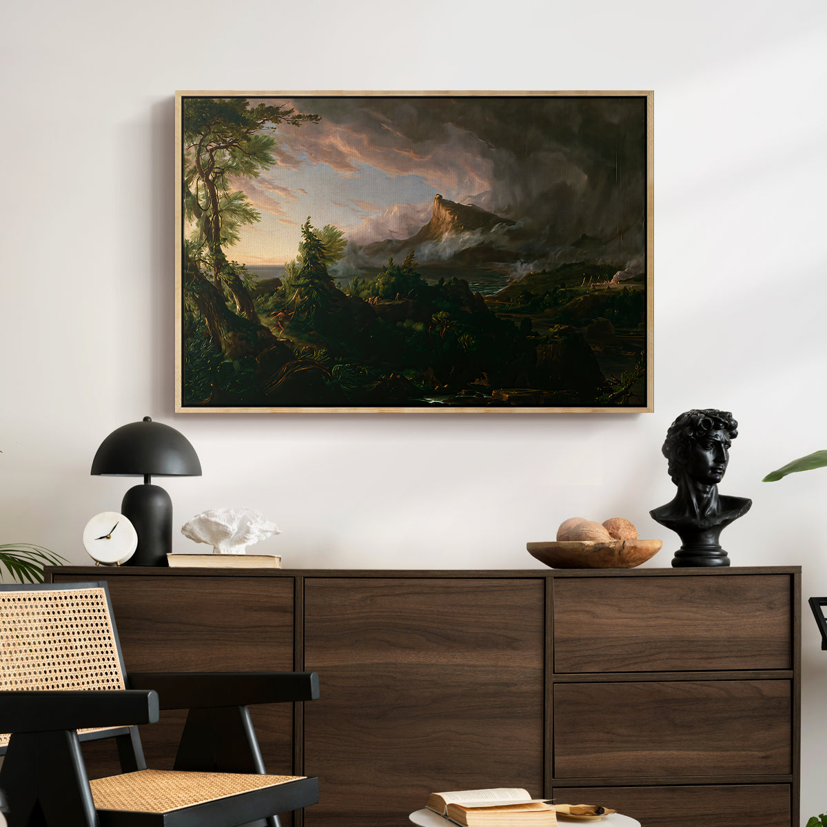 The Course of Empire: The Savage State, 1834 - Floater Framed Canvas Print