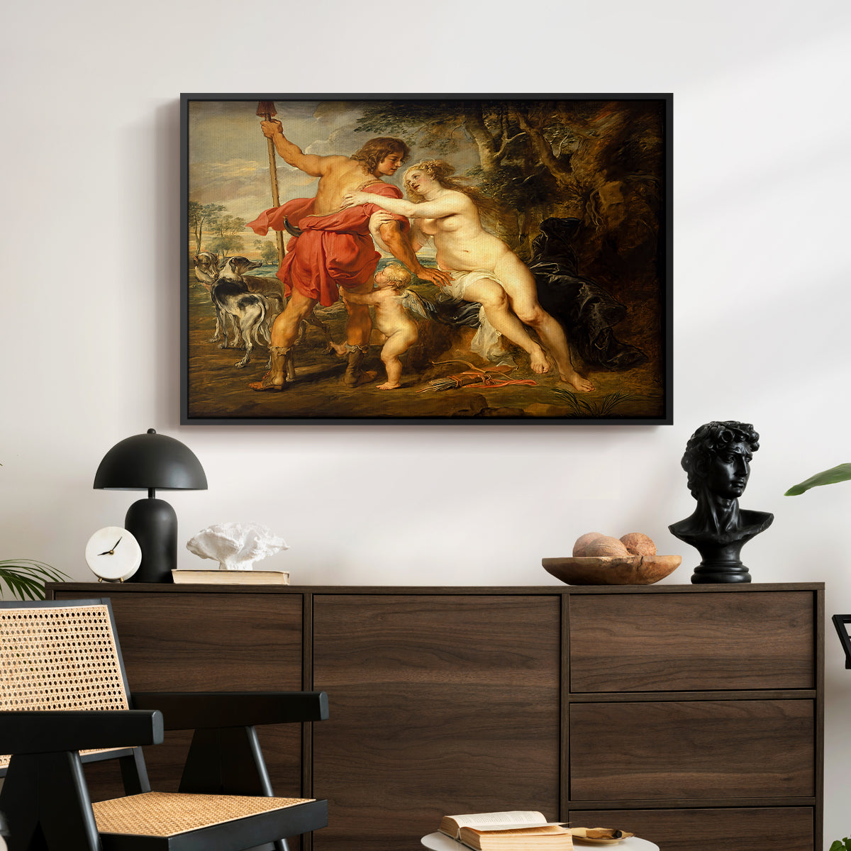 Venus and Adonis, c. 1635 - Floater Framed Canvas Print