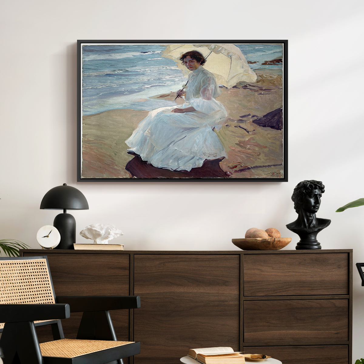 Clotilde on the Beach, 1904 - Floater Framed Canvas Print