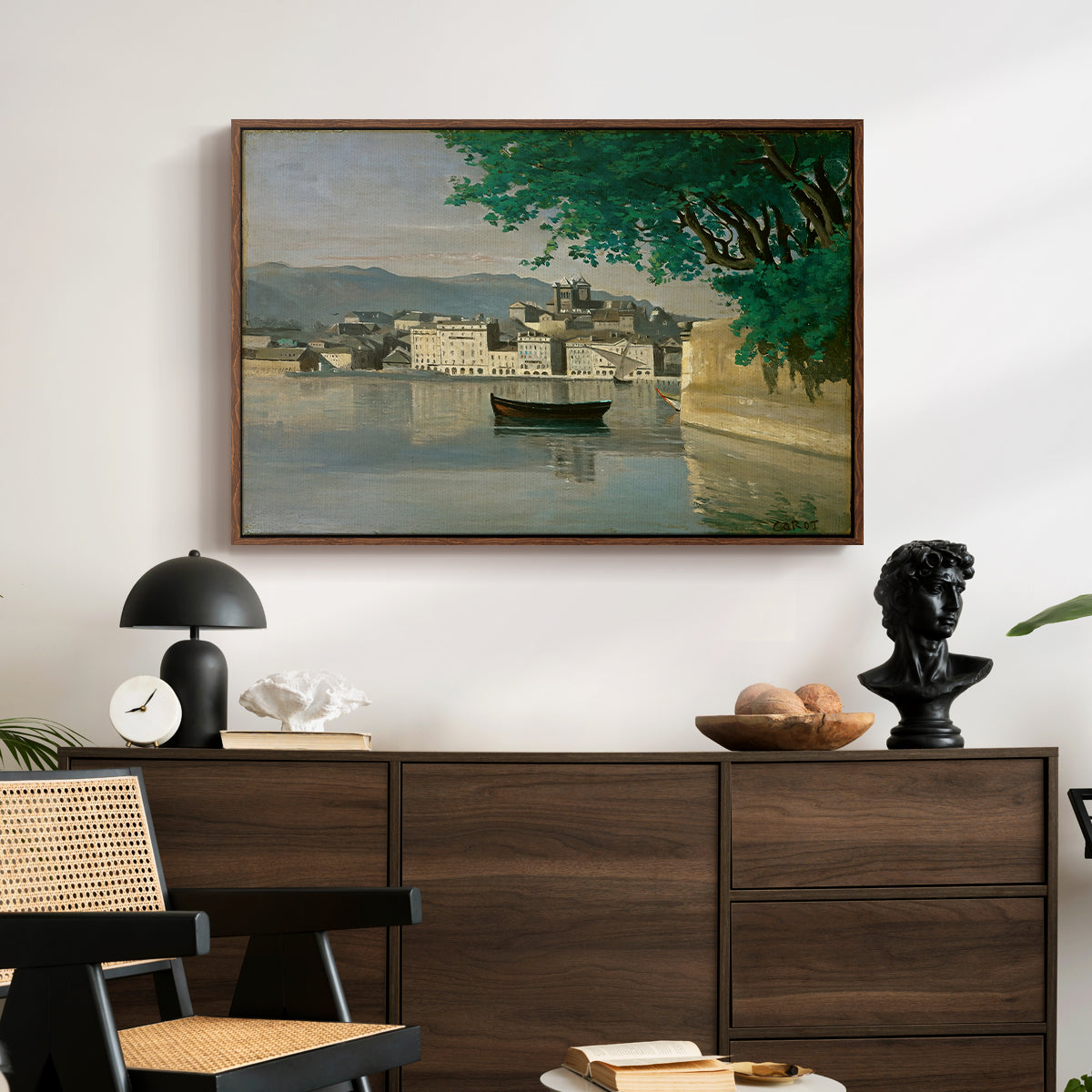 Geneva View of Part of the City, c. 1834-1835 - Floater Framed Canvas Print