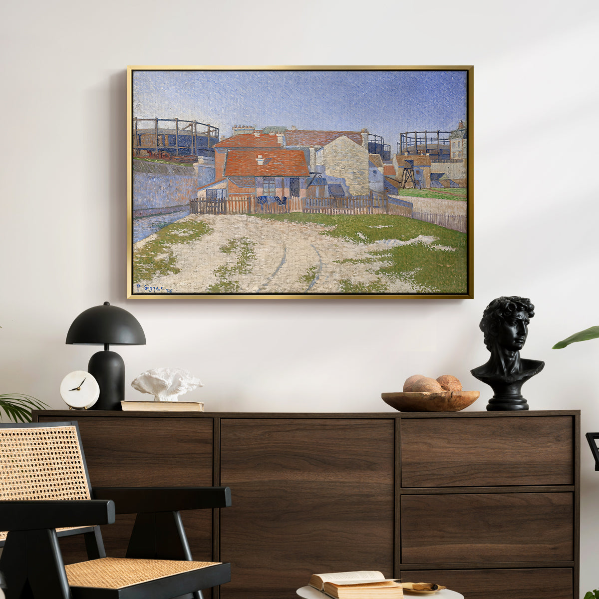 Gasometers at Clichy, 1886 - Floater Framed Canvas Print
