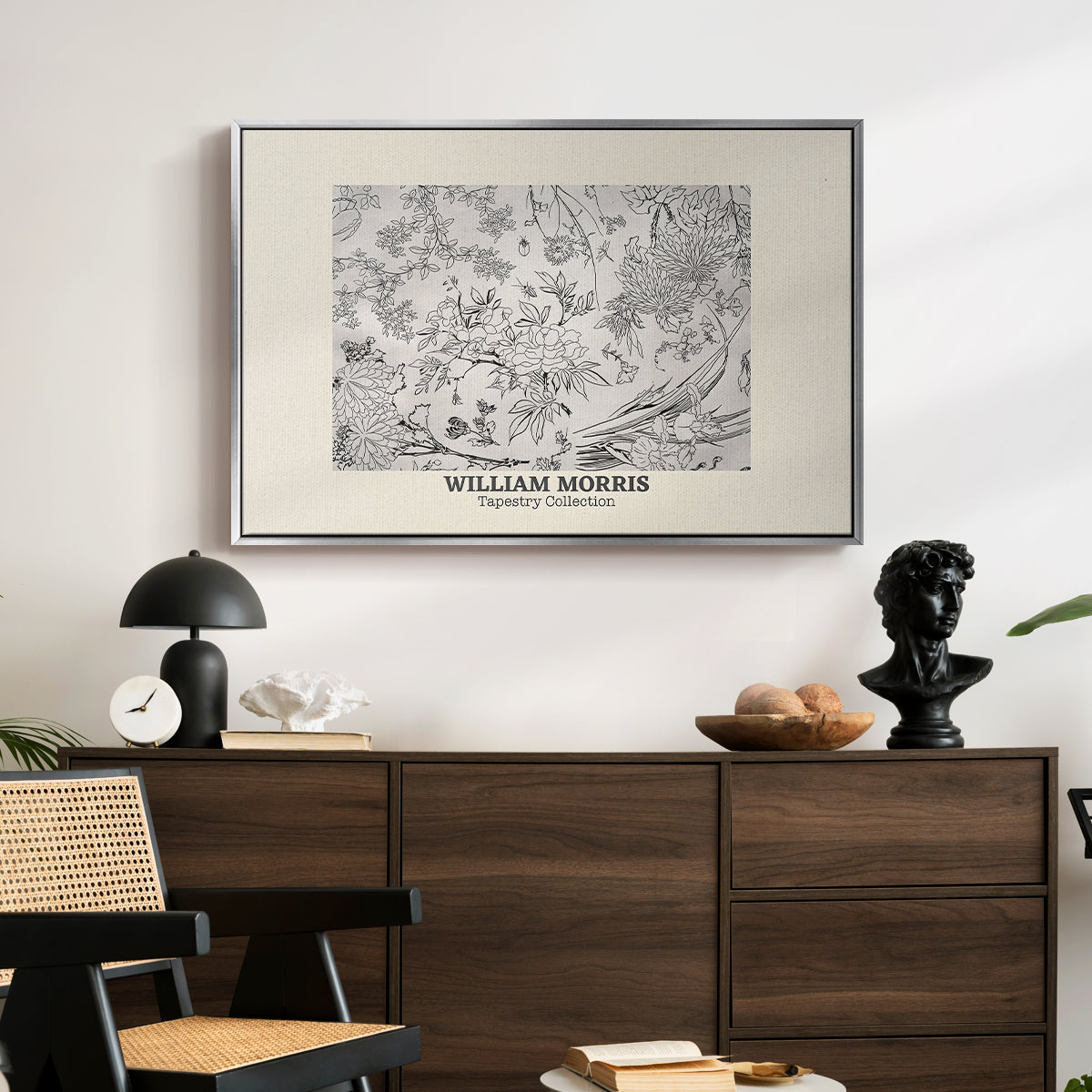 Fleurs, 1866 (Morris Inspired) - Floater Framed Canvas Print
