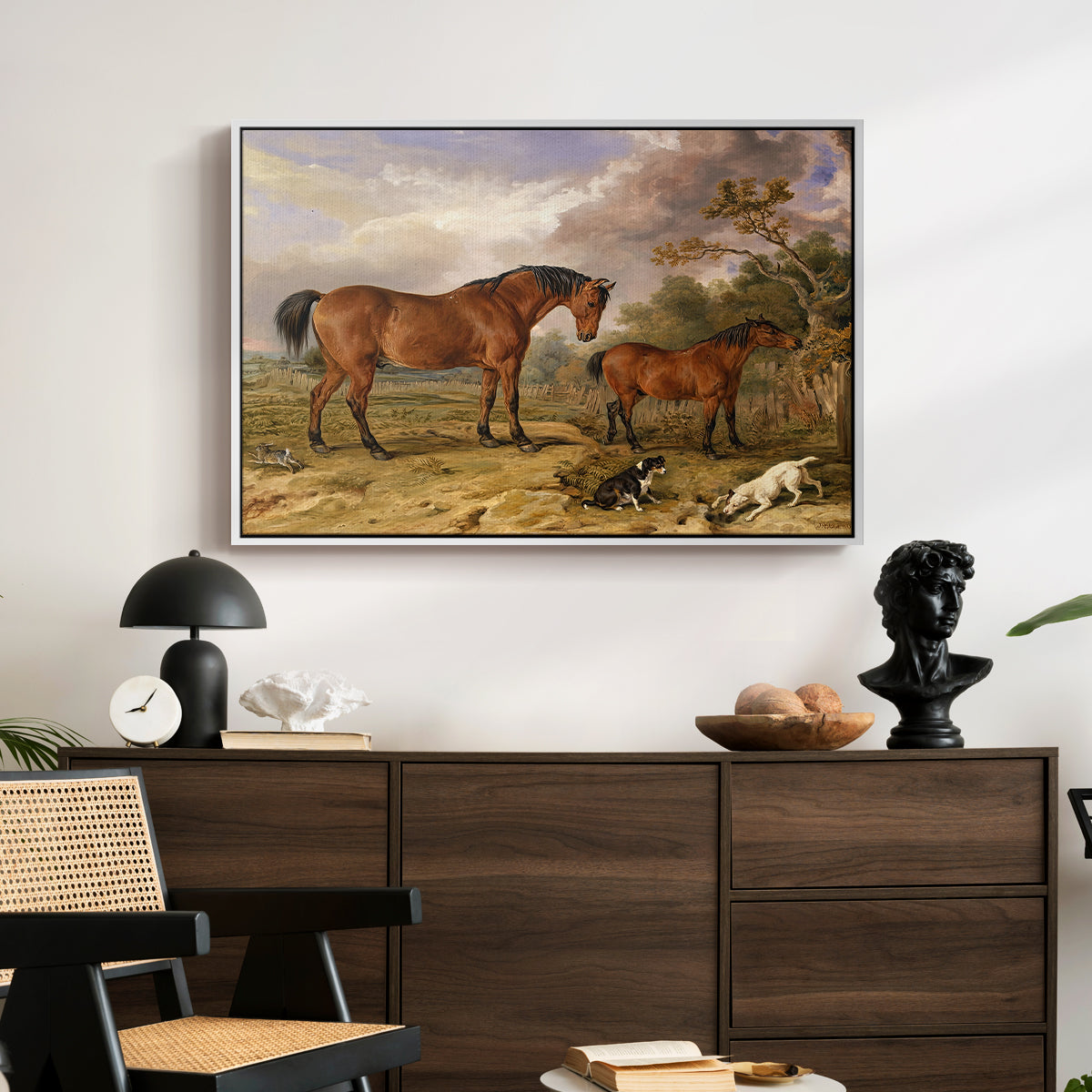 Portrait of Reformer, Blucher, Tory and Crib, Property of Rowland Alston, Esq., M.P., 1835 - Floater Framed Canvas Print