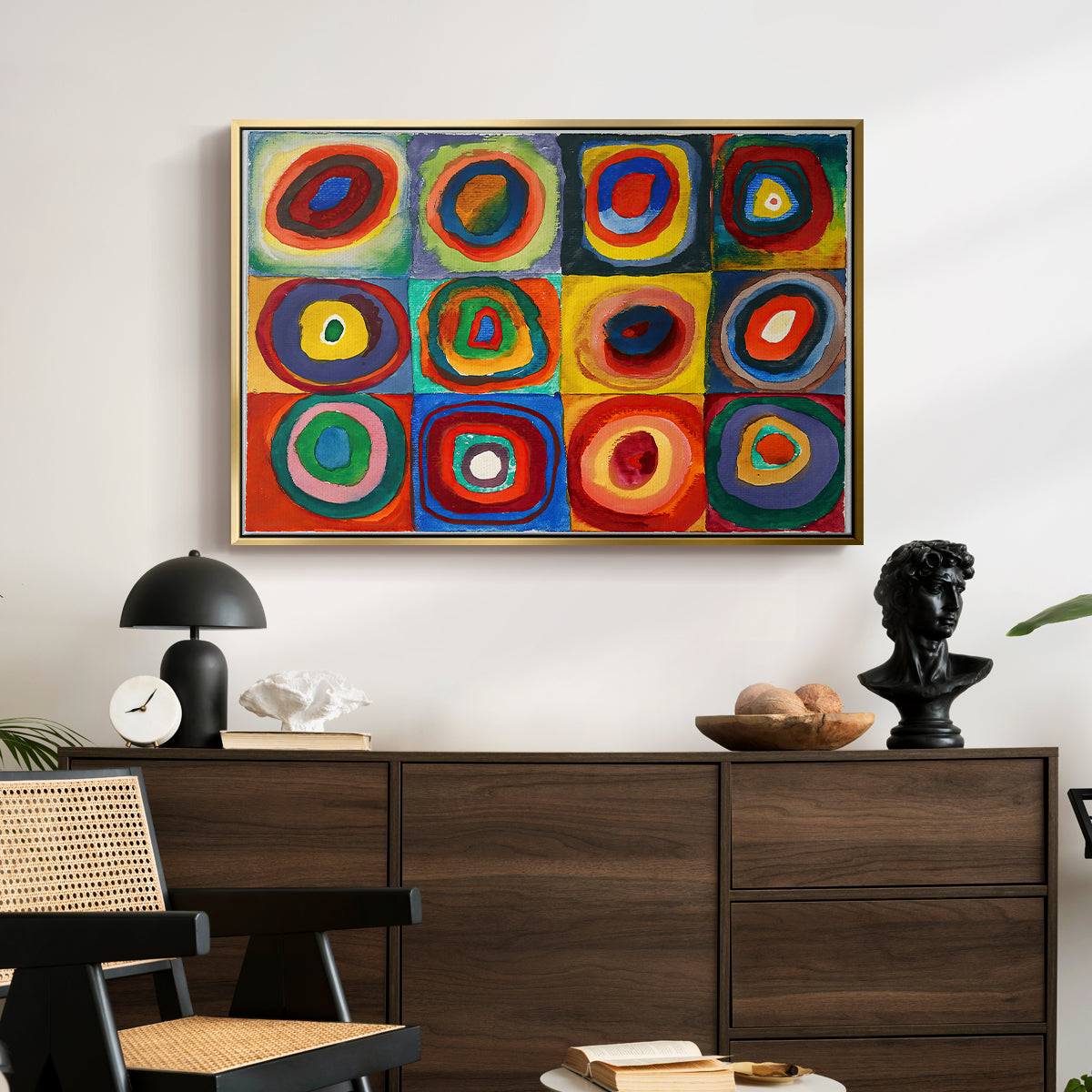 Color Study: Squares with Concentric Circles, 1913 - Floater Framed Canvas Print