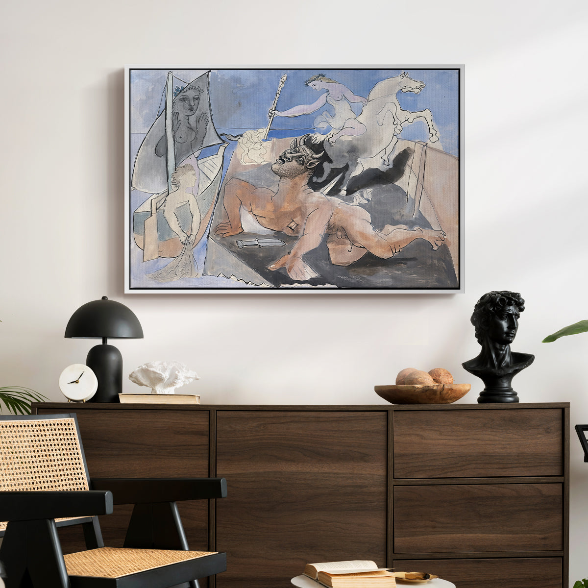 Composition with Minotaur, 1936 - Floater Framed Canvas Print