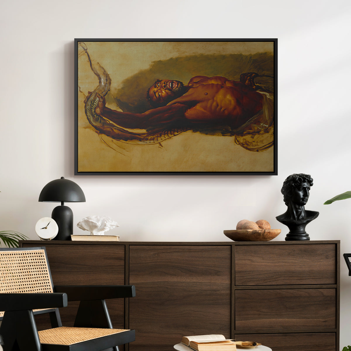 Man Struggling with a Boa Constrictor, c. 1803 - Floater Framed Canvas Print