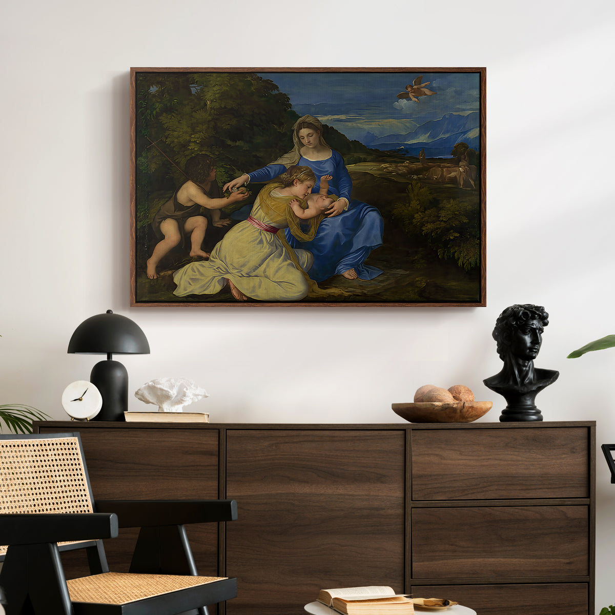 The Aldobrandini Madonna, 1532 - Floater Framed Canvas Print