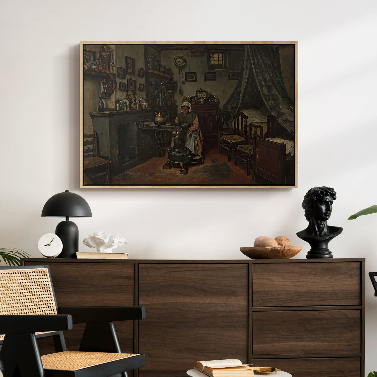 Interior, c. 1865-1870 - Floater Framed Canvas Print