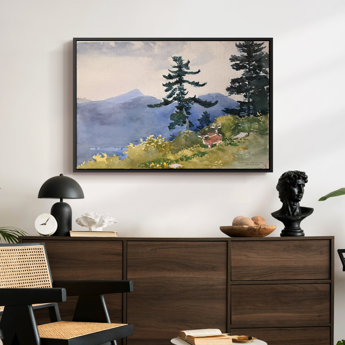 North Woods Club, Adirondacks, 1892 - Floater Framed Canvas Print