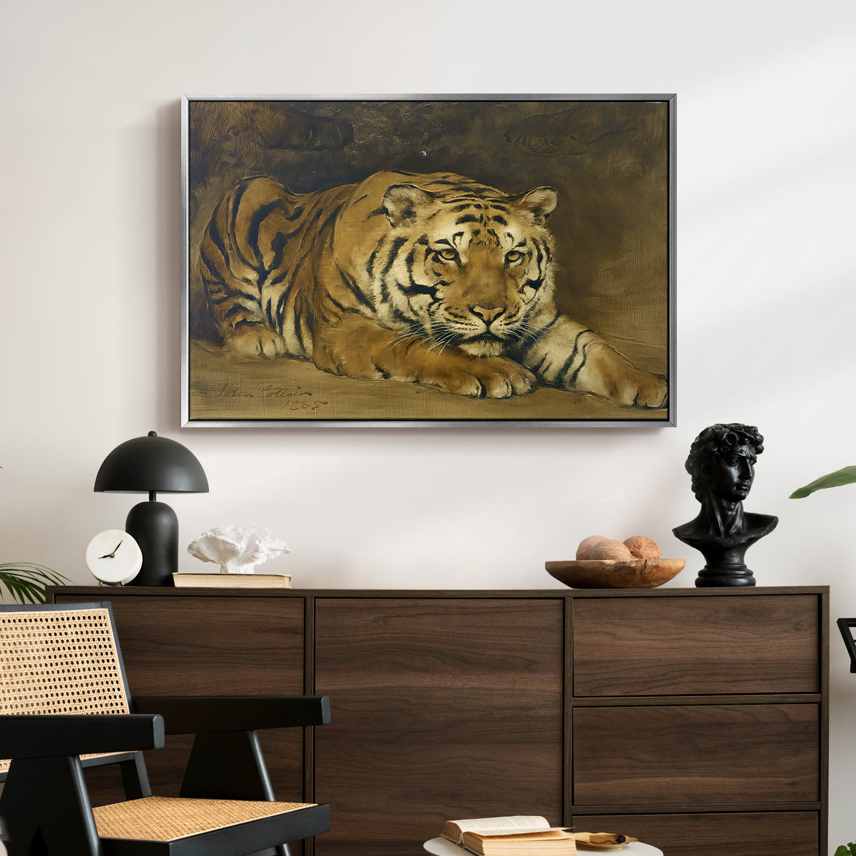 Study of a Tiger for Circe, 1885 - Floater Framed Canvas Print