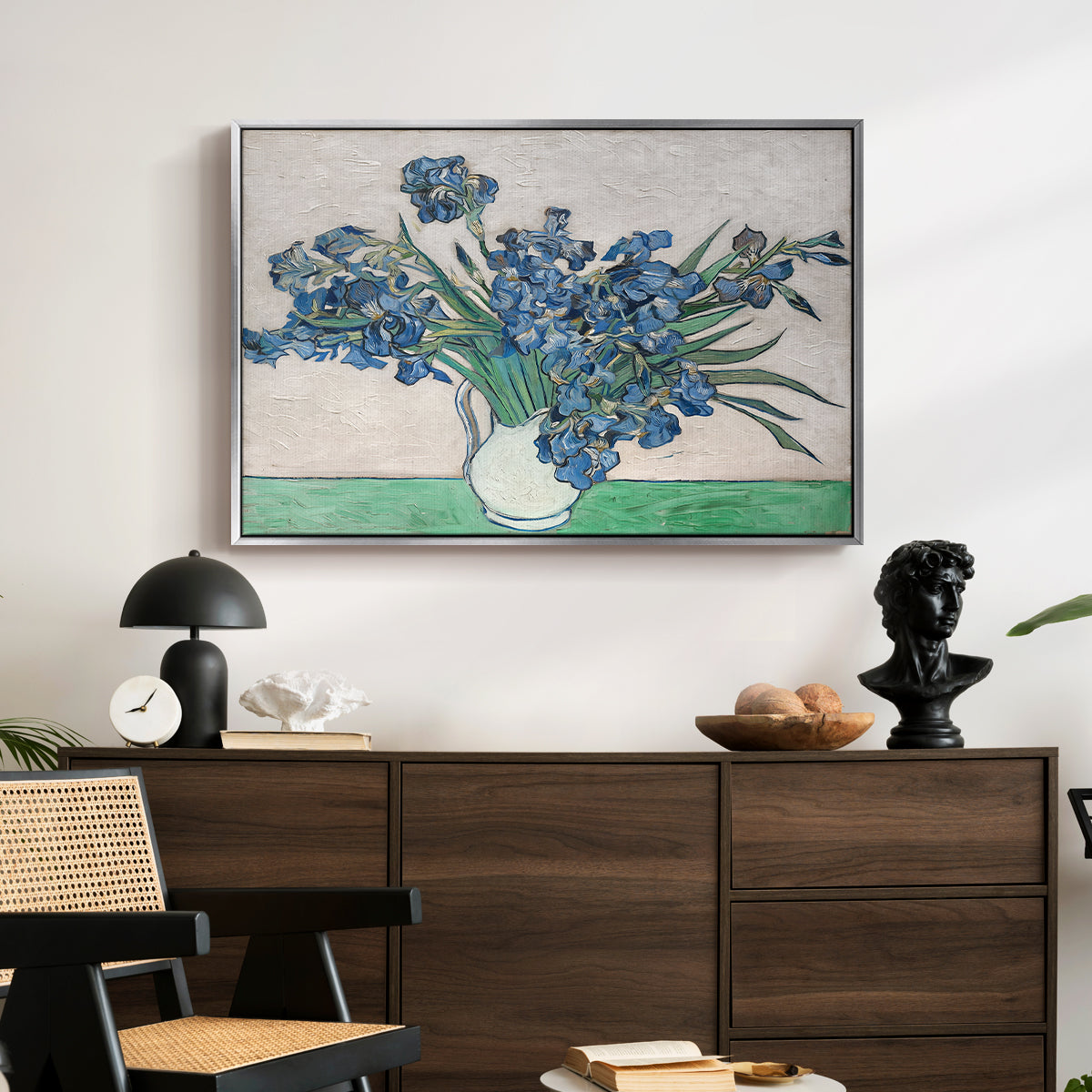 Irises, 1890 - Floater Framed Canvas Print