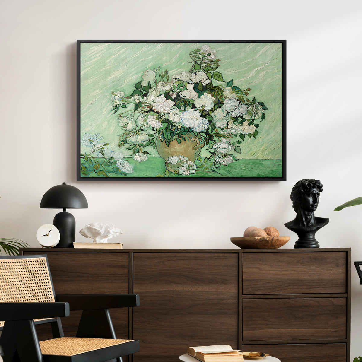 Roses, 1890 - Floater Framed Canvas Print