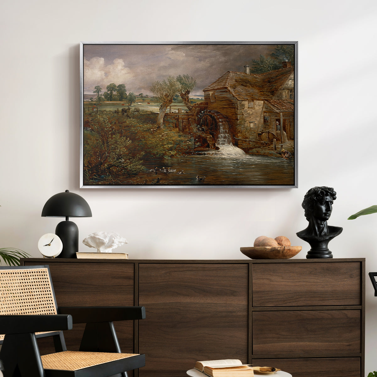 Parham Mill, Gillingham, 1826 - Floater Framed Canvas Print